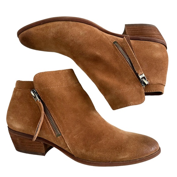 Sam Edelman Packer Brown Suede Double Zip Ankle Booties Size 9.5M - Picture 5 of 16